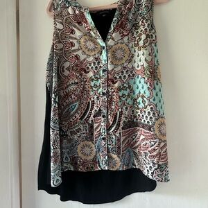 Spense Women's Multicolor button down Patterned Top